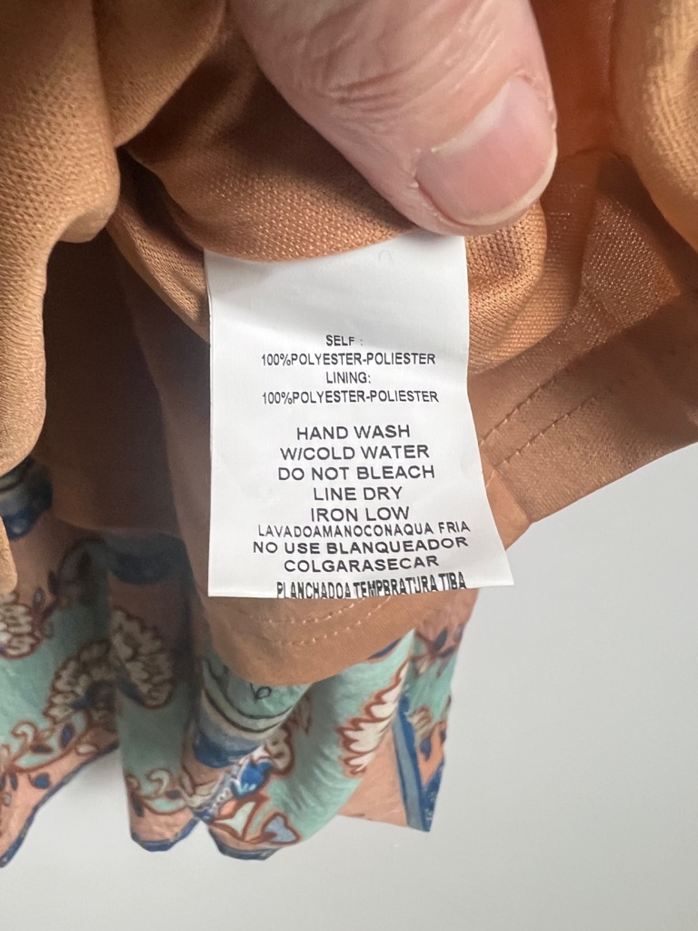 &Merci Small Warm Tone Patchwork V-Neck Long Puff Sleeve Bohemian Midi Dress - Picture 11 of 11